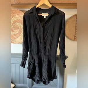 cleobella black long sleeve romper shorts XS resort